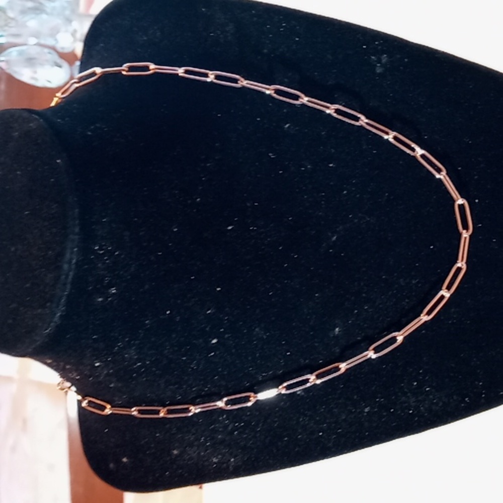 Rose goldtone link necklace